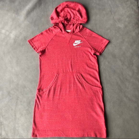 Nike Other - Nike Hoodie Tee Dress Front Pocket Girls Size Med
